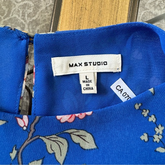 Max Studio Floral Print Sleeveless Top Blouse Size Large - Picture 6 of 9